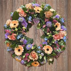 Peach &amp; Lilac Wreath