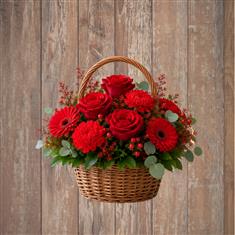 Deep Red Funeral Basket