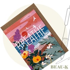 'Breathe' Coastal Wildflower Greetings Card