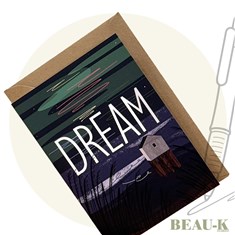 'Dream' Coastal Night Sky Greetings Card