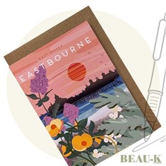 'Eastbourne East Sussex' Sunset Greetings Card