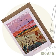 'Sunset Stroll' Botanical Greetings Card
