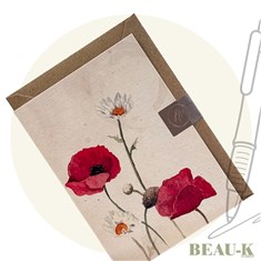 'Wild Poppy &amp; Daisy' Watercolour Greetings Card